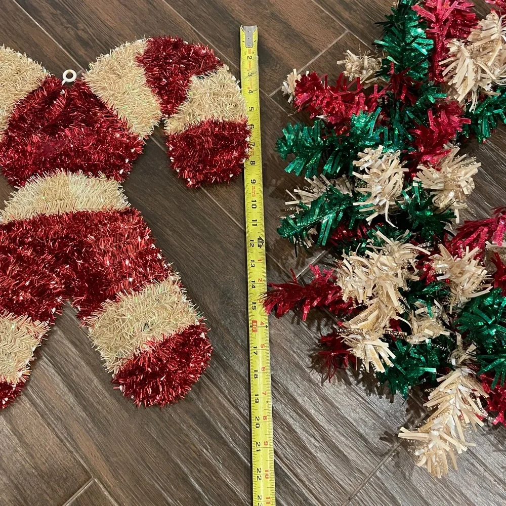 Festive Holiday Wreath and Candy Cane Set